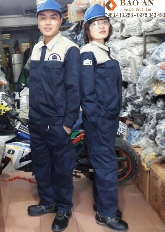 Quần áo bảo hộ tím than pha ghi QABH007